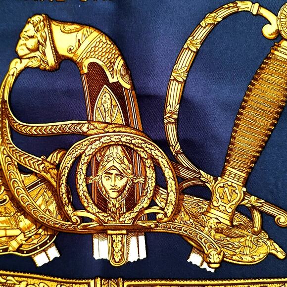 Hermes vintage Grande Uniforme silk twill carre 90 scarf 34\